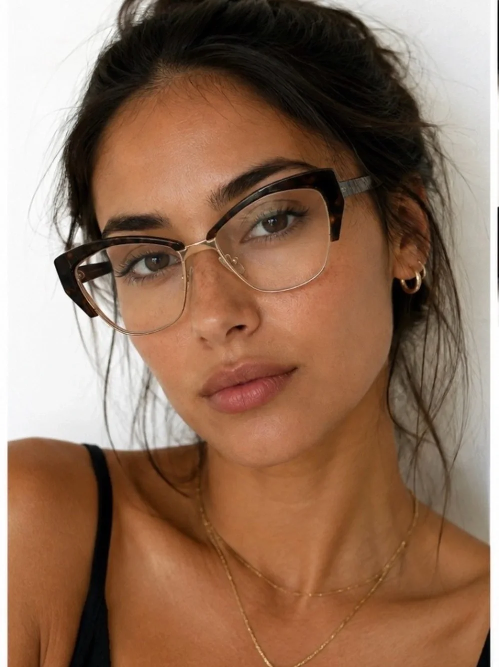 Rare Andy Wolf 5093 Col. B Cat Eye Eyeglasses Brown Gold Handmade Austria